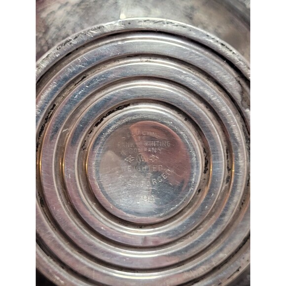 Vintage Sterling  Pedestal Candy Dish Repousse Rim Etched Engraved Design - Picture 4 of 5